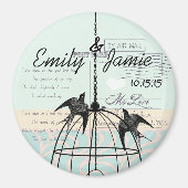 Bird Cage Wedding Magnets Briefkaart Achtergrond Magneet (Voorkant)