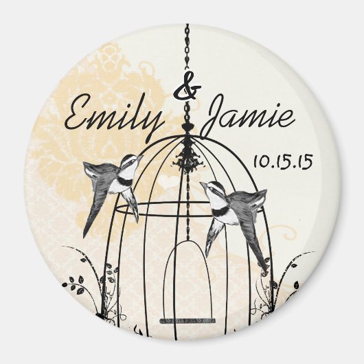 Bird Cage Wedding Stickers of Customize Magneet (Voorkant)