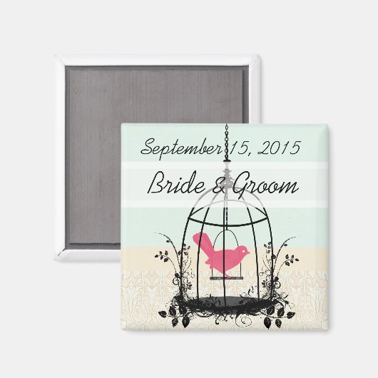 Bird Cage Wedding Stickers of Customize Magneet (Voorkant / Achterkant)