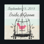 Bird Cage Wedding Stickers of Customize Magneet<br><div class="desc">Uw foto - Verloving foto-paren foto -Foto slaat de datum op -  vogelkooien cadeautjes - Weddenschappen - Favors - Sparen de Dates Funky Whimsical New 2011 Colors</div>