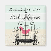 Bird Cage Wedding Stickers of Customize Magneet (Voorkant)