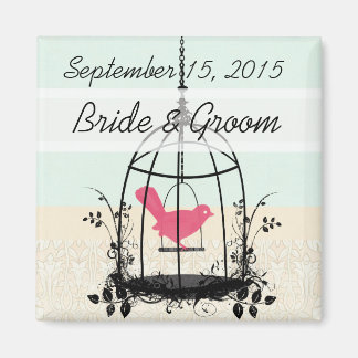 Bird Cage Wedding Stickers of Customize Magneet