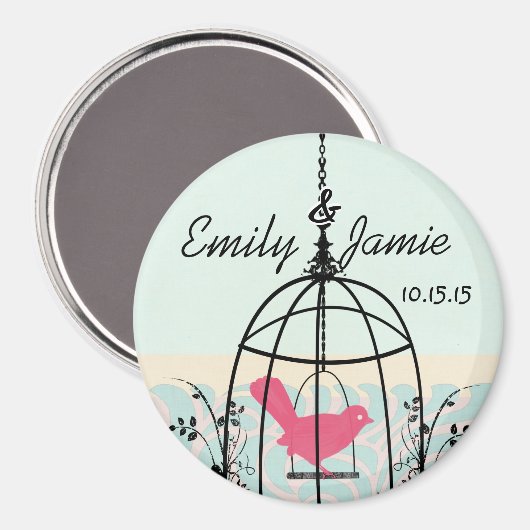 Bird Cage Wedding Stickers of Customize Magneet (Voorkant / Achterkant)