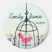 Bird Cage Wedding Stickers of Customize Magneet (Voorkant)