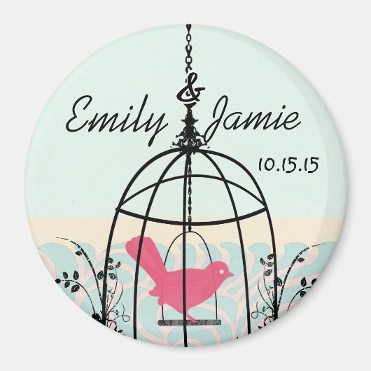 Bird Cage Wedding Stickers of Customize Magneet (Voorkant)