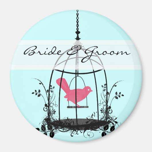 Bird Cage Wedding Stickers of Customize Magneet (Voorkant)