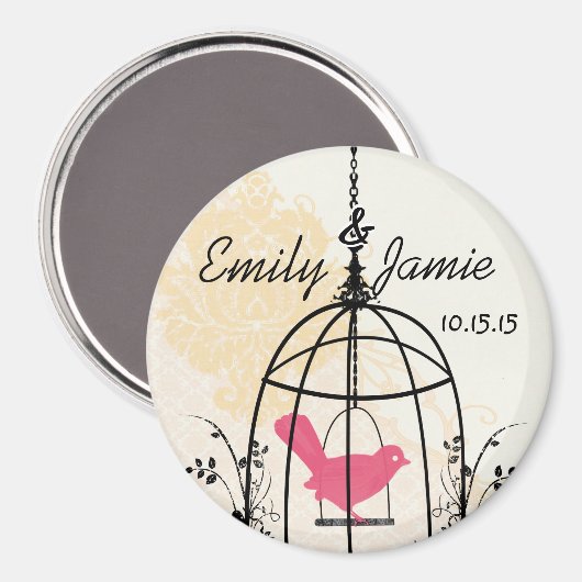 Bird Cage Wedding Stickers of Customize Magneet (Voorkant / Achterkant)
