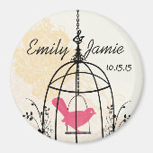 Bird Cage Wedding Stickers of Customize Magneet (Voorkant)