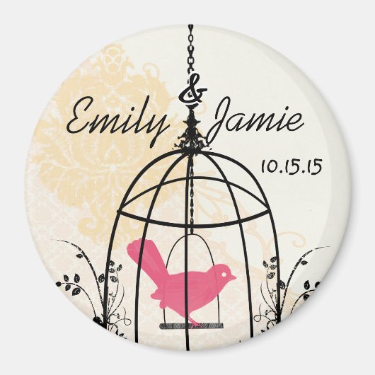 Bird Cage Wedding Stickers of Customize Magneet (Voorkant)
