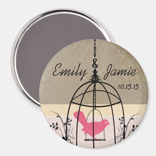 Bird Cage Wedding Stickers of Customize Magneet (Voorkant / Achterkant)