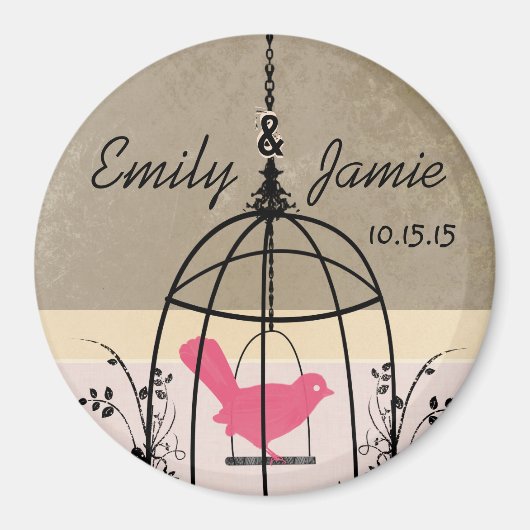 Bird Cage Wedding Stickers of Customize Magneet (Voorkant)
