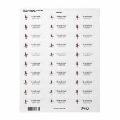 Bird Cardinal Painting Return Address Etiket (Full Sheet)