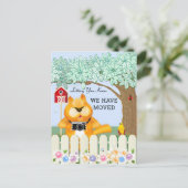 Bird & Cat in The Garden | Address wijzigen Briefkaart (Staand voorkant)