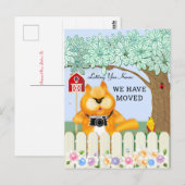 Bird & Cat in The Garden | Address wijzigen Briefkaart (Voorkant / Achterkant)