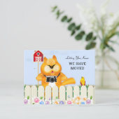 Bird & Cat in The Garden | Address wijzigen Briefkaart (Staand voorkant)