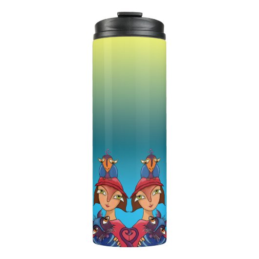 Bird Cat Lady Thermosbeker (Voorkant)