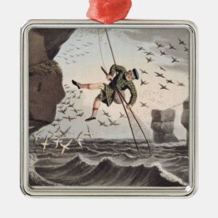 Bird Catching from Above, gegraveerd door Matthew  Metalen Ornament