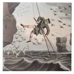 Bird Catching from Above, gegraveerd door Matthew Tegeltje