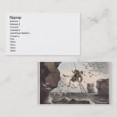 Bird Catching from Above, gegraveerd door Matthew  Visitekaartje (Voorkant / Achterkant)