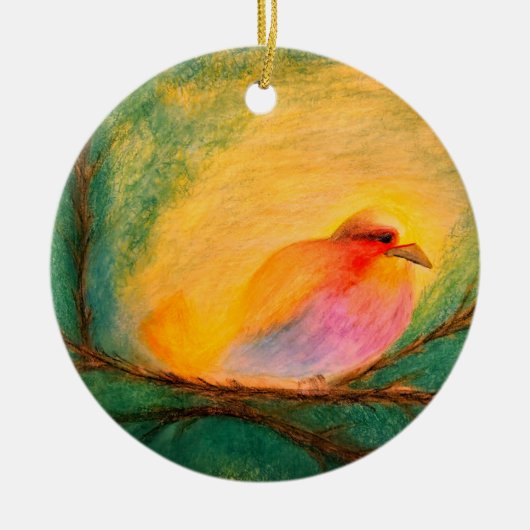 Bird Ceramic X-MAS Ornament (Voorkant)
