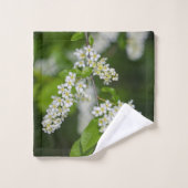 Bird Cherry Tree Blossom Flowers Green White Bad Handdoek (Wasdoekje)