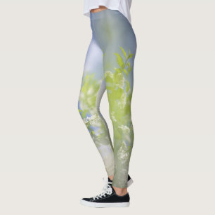 Bird Cherry Tree Blossom Flowers Sky Leggings