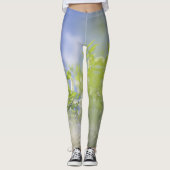 Bird Cherry Tree Blossom Flowers Sky Leggings (Voorkant)