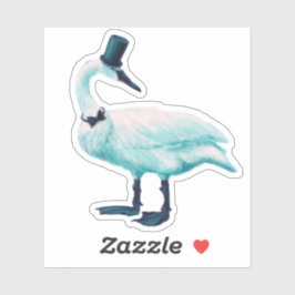 Bird Chic: Gentleman in Bow Stropdas Top Hat Sticker