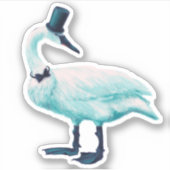 Bird Chic: Gentleman in Bow Stropdas Top Hat Sticker (Voorkant)