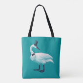  Bird Chic: Gentleman in Bow Stropdas Top Hat Tote Bag (Achterkant)