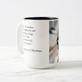 Bird, Chickadee, Thoreau quote, Tweekleurige Koffiemok (Voorkant links)