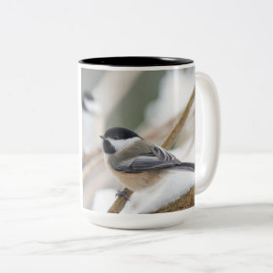 Bird, Chickadee, Thoreau quote, Tweekleurige Koffiemok