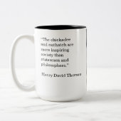 Bird, Chickadee, Thoreau quote, Tweekleurige Koffiemok (Links)