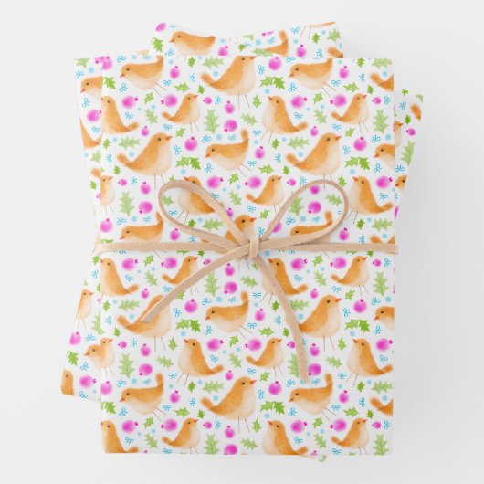 Bird Christmas Wrapping papier Inpakpapier Vel (In situ)