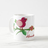 Bird Collage Personaized Name Mok (Voorkant links)