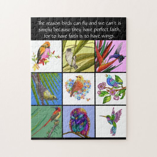 Bird Collage & Quote, Bird Lovers Legpuzzel (Verticaal)