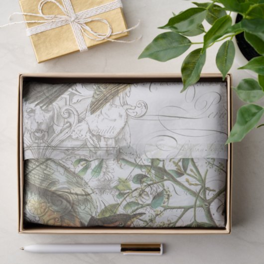  Bird Collage Tissue Paper nr.508 Tissuepapier (Geschenk)