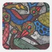 Bird Conference Vierkante Sticker (Voorkant)