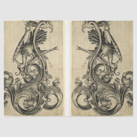 Bird Corbel Junk Journal Elements — Blad Tissuepapier (Voorkant)