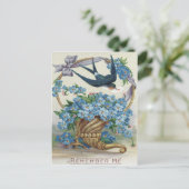 Bird Cornucopia Vergeet-me-niet Valentijn Feestdagenkaart (Staand voorkant)