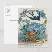 Bird Cornucopia Vergeet-me-niet Valentijn Feestdagenkaart (Voorkant / Achterkant)