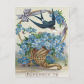 Bird Cornucopia Vergeet-me-niet Valentijn Feestdagenkaart (Voorkant)