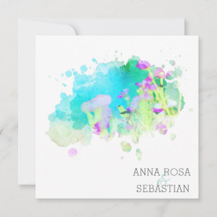 *~* Bird Cosmos Floral AR12 QR FOTO RSVP Huwelijk Kaart