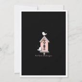 Bird Couple Damask Birdhouse Couples Shower Kaart (Achterkant)