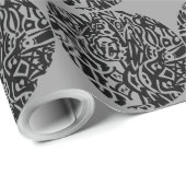 "Bird Creat" B&W Abstract Cadeaupapier (Rol Hoek)
