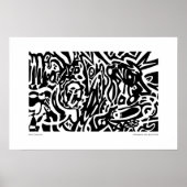 "Bird Creat" B&W Abstract Poster (Voorkant)