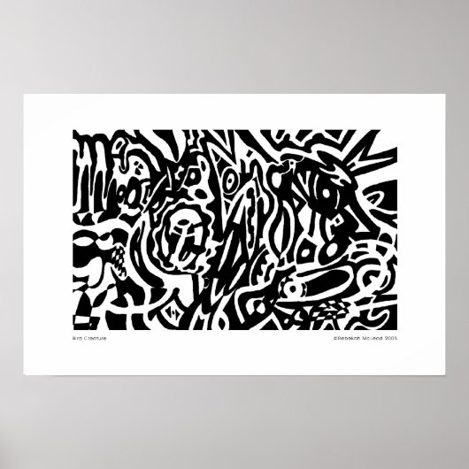 "Bird Creat" B&W Abstract Poster (Voorkant)