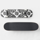"Bird Creat" B&W Abstract Skateboard (Horizontaal)