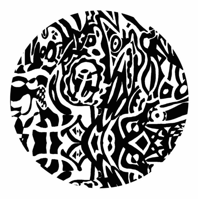 "Bird Creat" B&W Abstract Staand Fotobeeldje (Voorkant)