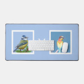 Bird Custom Foto's en Monogram op Sky Blue Bureaumat (Keyboard & Muis)